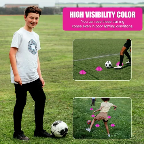 Vista 5 de 15 conos de fútbol para entrenamiento deportivo, mini conos de fútbol flexibles de agilidad deportivos, pequeños conos de práctica para fútbol