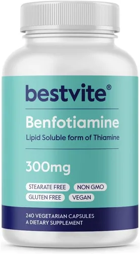 Vista 8 de BESTVITE Benfotiamina 300mg (60 cápsulas vegetales) - Sin estearatos