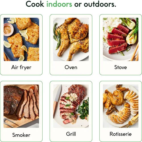 Vista 5 de CHEF iQ Sense - Termómetro inalámbrico inteligente para carne con 2 sondas ultrafinas, termómetro Bluetooth para carne de rango ilimitado