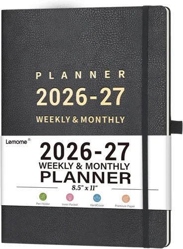 Vista 9 de Agenda 2026 – enero 2026 – diciembre 2026, 2026 planificador semanal y mensual, 8.5 x 11 pulgadas, soporte para bolígrafos, calcomanías