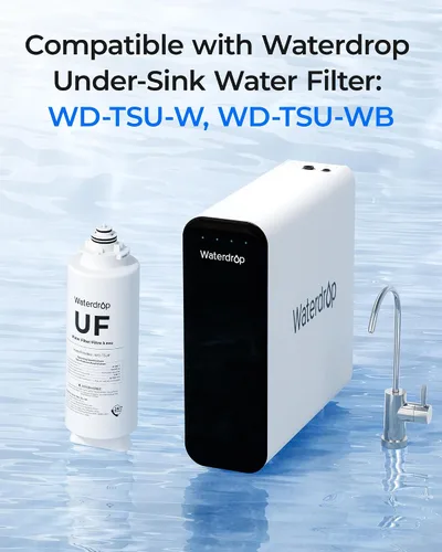 Vista 2 de Waterdrop TSUF - Filtro de agua para debajo del fregadero, repuesto para sistema de filtro de agua Waterdrop TSU-W de 3 etapas de ultrafiltración