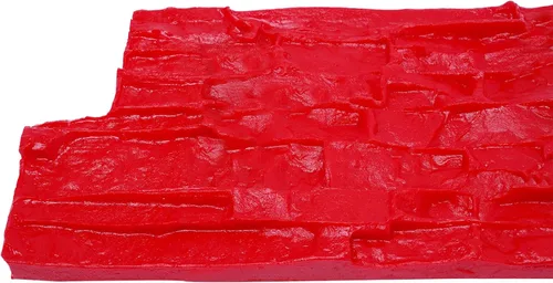 Vista 8 de Sellos de hormigón de poliuretano grande Esteras de textura de piedra Herramienta de estampado Impresión de cemento rojo (15.7 * 7.9 in)