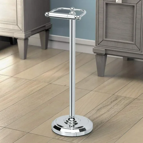 Vista 3 de Gatco 1436C Soporte de papel higiénico con pedestal, cromado grande, 22 pulgadas de alto
