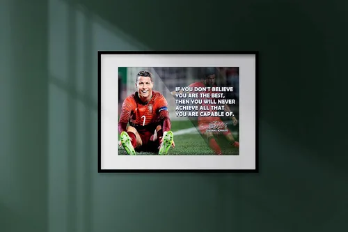 Vista 5 de Cristiano Ronaldo Póster Motivacional Cita Citas Inspiradoras Pósters para Aula Fútbol Masculino Entrenamiento Profesional Arte de Pared Mentalidad