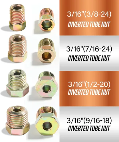 Vista 5 de ESEWALAS Kit de tubería de freno flexible, línea de freno de níquel de cobre de 25 pies de 3/16 pulgadas con 16 accesorios, bobina de tubo de línea