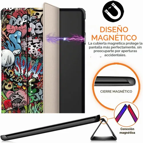 Vista 3 de Funda para Xiaomi Pad 6, Slim Stand Hard Back Shell Funda protectora inteligente para Xiaomi Pad 6 Pro 11 "con función de encendido/apagado Graffiti
