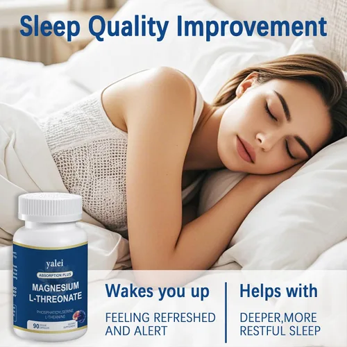 Vista 3 de L-treonato de magnesio 2,000 mg y glicinato de magnesio 400 mg 90 cápsulas vegetarianas Salud muscular, mejor sueño y salud cognitiva Alta