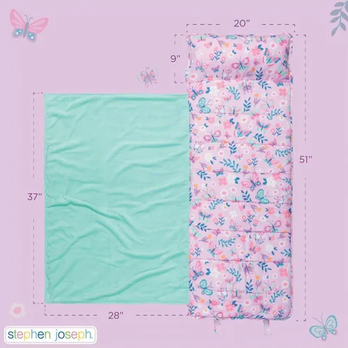 Vista 3 de Stephen Joseph, Toddler All Over Print Nap Mat with Soft Blanket and Removable Pillow for Boys & Girls, Kids Sleeping Bag for Elementary, Daycare