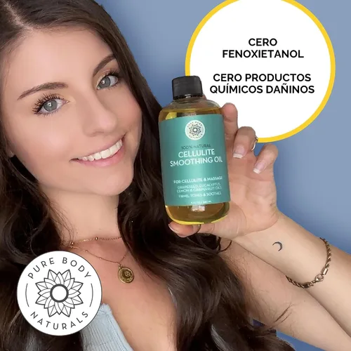 Vista 3 de Aceite de masaje Pure Body Naturals, reducción de celulitis y estrías, 8 onzas líquidas líquidas