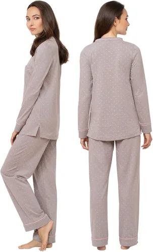 Vista 47 de PajamaGram Pijamas para mujer - Conjuntos de pijamas para mujer, camiseta sin botones, 100% algodón