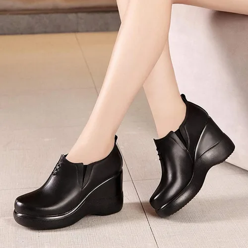 Vista 5 de Yiozoi Women's Casual Shoes Solid High Heels Increase The Height of Daily Walking Solid Wedge High Heels