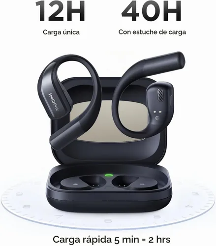 Vista 3 de 1MORE S70 - Auriculares abiertos con Bluetooth, inalámbricos y cómodos, para salir del oído, equilibrio AIR+, IPX5 impermeable, 40 horas de Negro
