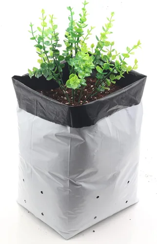 Vista 7 de Bolsa de cultivo de polietileno de 1 galón, bolsa de cultivo de 50 unidades, película de panda, blanco y negro
