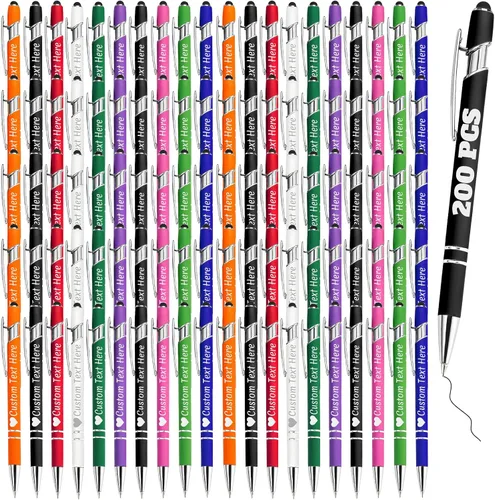 Vista 14 de Bolígrafos personalizados a granel 10 con nombre, grabados con punta de lápiz, bolígrafos de bola personalizados de escritura suave, regalos