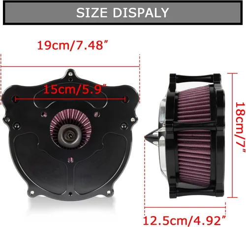 Vista 4 de PSLER Filtro de aire para motocicleta Limpiador Filtro de entrada para Touring FLHR Road King FLHX Street Glide FLTR 2008-2016, para FLS Softail