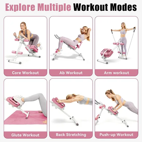 Vista 7 de EPHESPORT 2-in-1 Crunch & Sit-Up Ab Machine with Knee & Back Protection