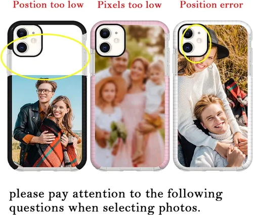 Vista 3 de Funda de teléfono personalizada para iPhone 11, funda de teléfono personalizada con nombre de foto, resistente a los golpes, resistente a los Negro