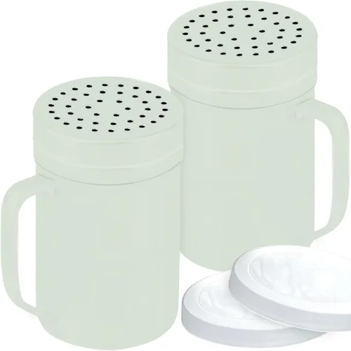 Vista 12 de CUSINIUM Juego de salero y pimentero de 6 oz de acero inoxidable beige - Con tapa de plástico - Con asa - Paquete de 2