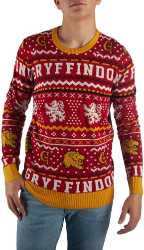 Vista 2 de Bioworld Gryffindor Sweater Harry Potter Sweater Hogwarts Sweater Gryffindor Apparel