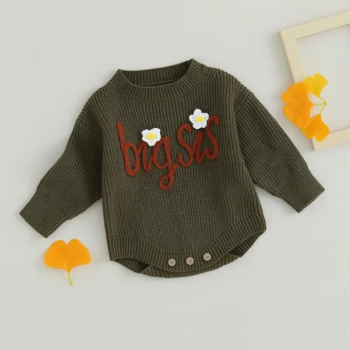 Vista 3 de YINGISFITM Trajes a juego para hermanos para bebé, niña, niño, suéter de burbujas, mameluco, camisasudadera, ropa de otoño e invierno