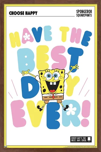 Vista 16 de Trends International Nickelodeon Bob Esponja - Póster de pared con texto en inglés «Choose Happy Wall», 22.4 pulgadas de largo x 14.7 pulgadas