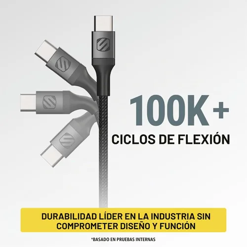 Vista 6 de Scosche CPD20Ci4B4 Powervolt 20W USB Tipo-C PD 3.0 Cargador de coche negro con certificado MFi USB-C a Lightning carga y sincronización trenzado