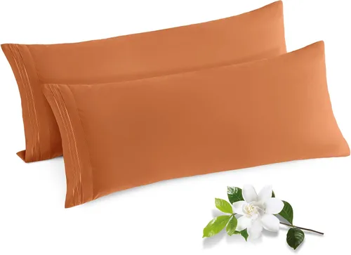 Vista 17 de Horbaunal Paquete de 2 fundas de almohada de microfibra de tamaño estándar, color azul, con cierre de sobre, 1800 hilos, suaves y resistentes al