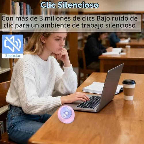 Vista 4 de Ratón inalámbrico ergonómico vertical con Bluetooth y receptor USB de 2.4 GHz, 3 botones, recargable, silencioso, portátil, óptico, inalámbrico, Azul