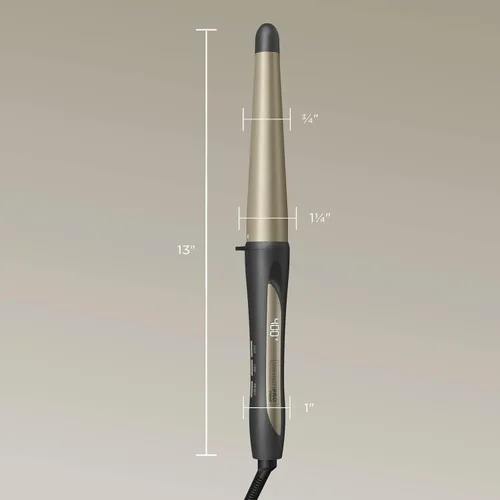 Vista 5 de INFINITIPRO BY CONAIR - Rizador de pelo de cerámica con turmalina de 1.25 pulgadas a 1.9 centímetros, varilla cónica produce ondas de playa