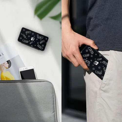 Vista 7 de NOOP Funda para tarjetas de juego para Nintendo Switch& Switch OLED y tarjeta Micro SD, funda de almacenamiento con 24 ranuras para tarjetas