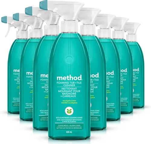 Vista 8 de Method - Limpiador espumoso para BAÑERA+AZULEJOS, Eucalipto Menta, 28 onzas, 1 paquete, el embalaje puede variar