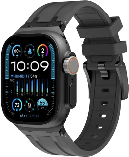 Vista 8 de Apple Watch Band para iWatch Ultra Series, correa de reloj de silicona para hombres, diseño fresco, compatible con Apple Watch de 1.929 in, 1.772