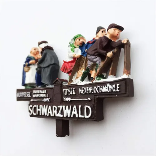 Vista 3 de Imán de nevera Selva Negra Schwarzwald Alemania 3D Metal Hecho a Mano Artesanía Turística Viaje Ciudad Recuerdo Colección Letra Refrigerador Pegatina