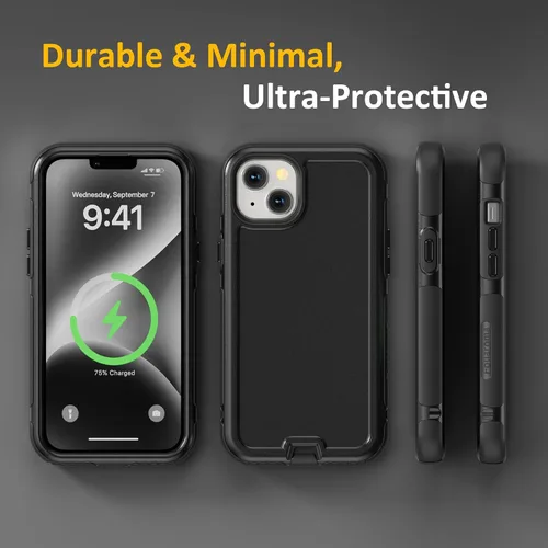 Vista 7 de Follaroma Funda para iPhone 14, compatible con MagSafe, resistente a prueba de golpes, protección anticaídas, cubierta magnética de doble capa
