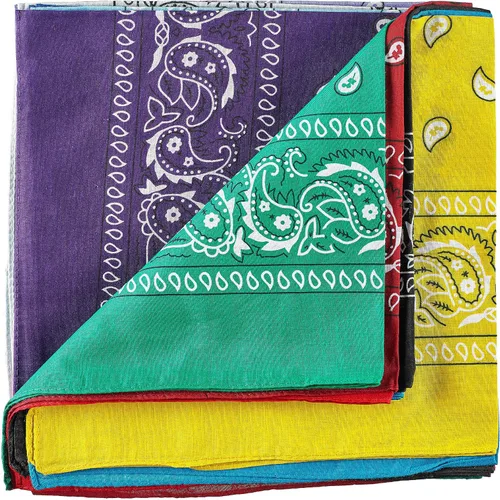 Vista 3 de NJ NoveltyDocena de bandanas estampadas + una bandana estampada previamente anudada, de motociclista