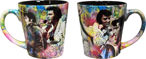 Vista 9 de Midsouth Products Taza grande de 16 oz de Elvis Presley con bandera americana del ejército