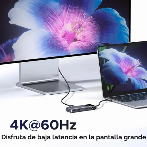 Vista 5 de UGREEN Uno Hub USB-C 6 en 1 con puertos de datos USB-C y USB-A de 10 Gbps 4K a 60 Hz HDMI para MacBook Neo/Pro/Air, iPad Pro, Surface, XPS, Thinkpad