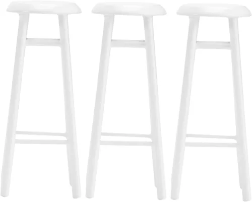 Vista 10 de Juego de 2 taburetes altos en miniatura, accesorios de muebles para casa de muñecas, taburetes de bar de plástico marrón para decoración de mini