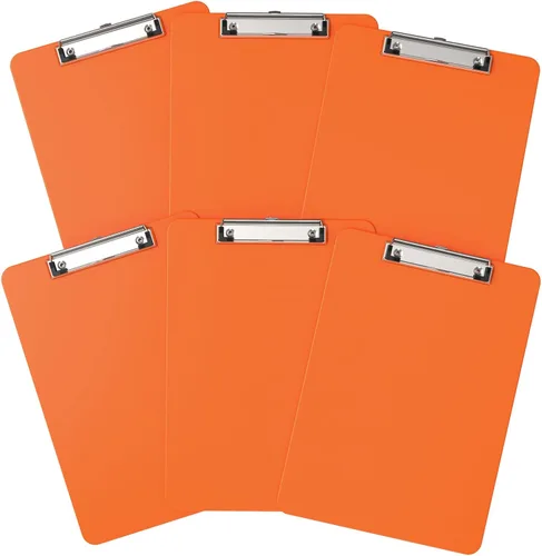 Vista 8 de Portapapeles de plástico, tablero de clip negro A4 de 8.5 x 11 pulgadas para aula, estudiantes, niños, mujeres, tamaño 9 x 12.5 pulgadas con clip