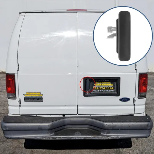 Vista 5 de Manija de puerta exterior (metálica), compatible con Ford E150 E250 E350 E450 Econoline de 1992-2014, lado del acompañante, trasera derecha