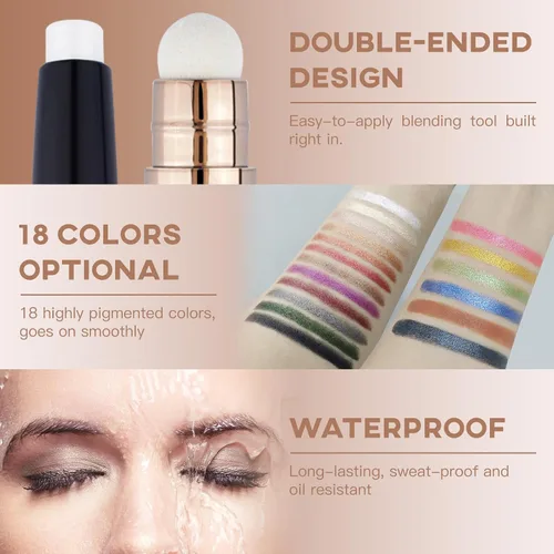 Vista 9 de LOKFAR Sombra de ojos en barra de maquillaje cosméticos iluminador de ojos, lápiz de sombra de ojos en crema giratoria, sombra de ojos en barra