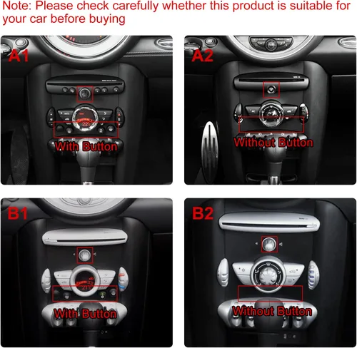 Vista 2 de AIRSPEED Para Mini R55 R56 R57 Control Central AC Panel Cubierta de Panel de Botón de Fibra de Carbono Adhesivo Decoración Interior Trim para Mini