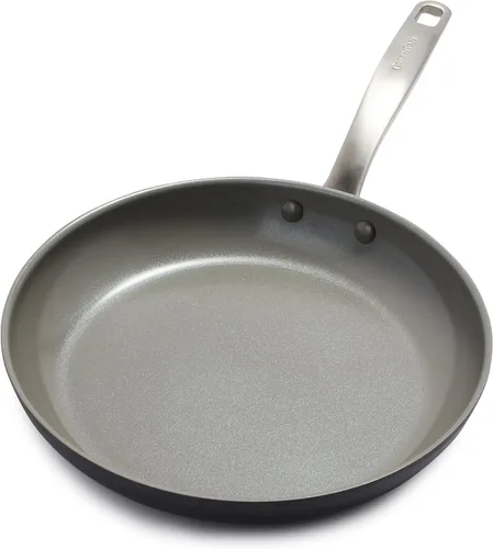 Vista 5 de GreenPan Chatham - Juego de sartenes de cerámica anodizada dura y saludable 8%22 y 10%22, apto para horno, gris y cerámica anodizada dura Chatham