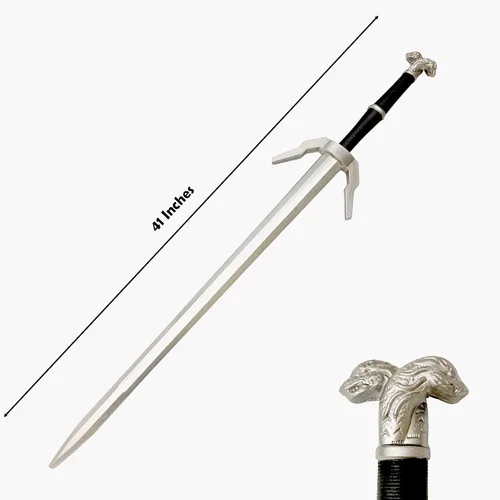 Vista 28 de Espada larga de caza de brujo de espuma medieval de 41 pulgadas para cosplay LARP disfraz Halloween