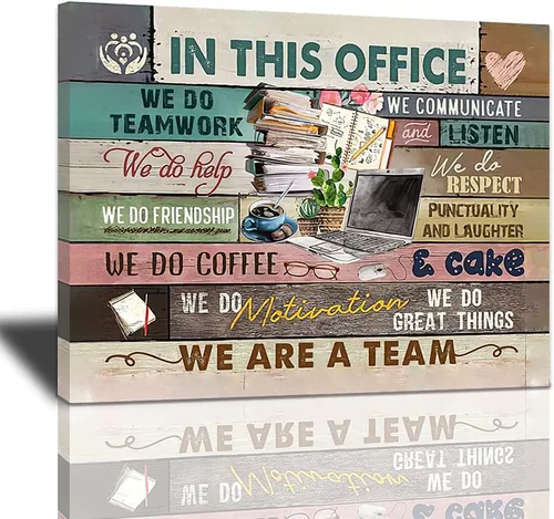 Vista 16 de Arte de pared inspirador para la oficina, impresiones en lienzo, citas motivacionales, póster artístico en esta oficina, We Are A Team, decoración