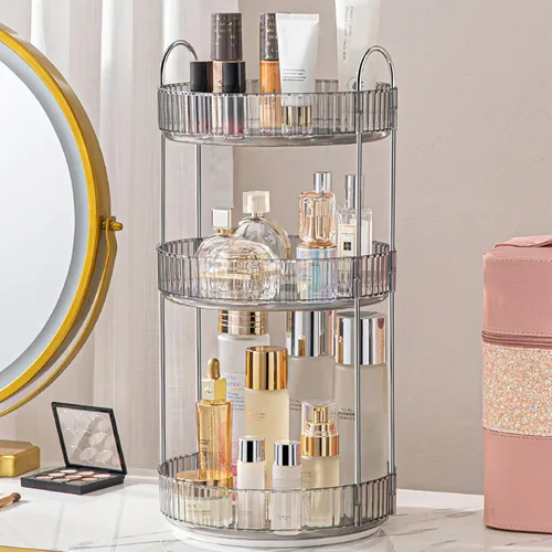 Vista 29 de Aveniee Organizador de maquillaje giratorio de 360 grados para tocador, organizadores de baño mejorados para perfume y cuidado de la piel
