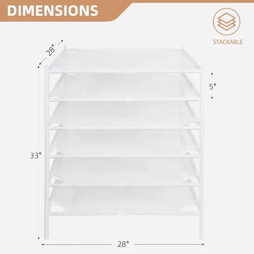 Vista 32 de STORAGE MANIAC Estante para Secar Suéteres, Estante de Secar Ropa de Malla, Estante de Secar Ropa de lavandería Apilable, Secador Plano