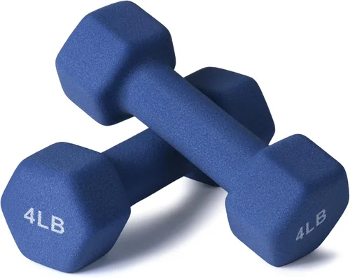 Vista 19 de Portzon Mancuernas de neopreno con agarre antideslizante para ejercicio de entrenamiento corporal total y tonificación muscular, compatible con 2