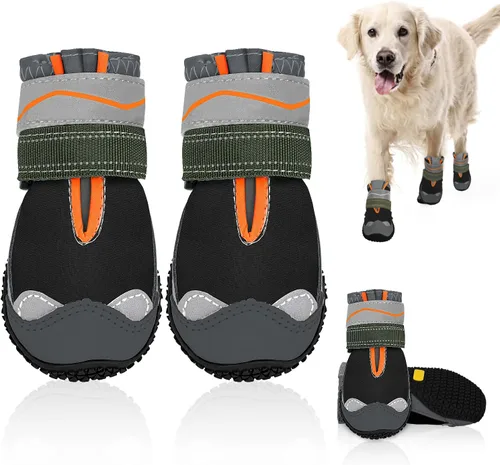 Vista 18 de SlowTon Zapatos para Perros para Perros Grandes, Pequeños y Medianos - Botas Transpirables para Perros para Pavimento Caliente de Verano, Protector