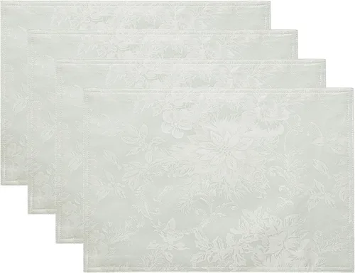 Vista 24 de Elrene Home Fashions Poinsettia Elegance - Camino de mesa de vacaciones jacquard, 13 x 70 pulgadas, dorado